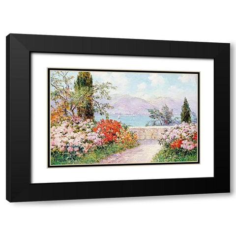 The Gardens of The Villa Melzi on Lake Como Black Modern Wood Framed Art Print with Double Matting by Arnold, Friederich