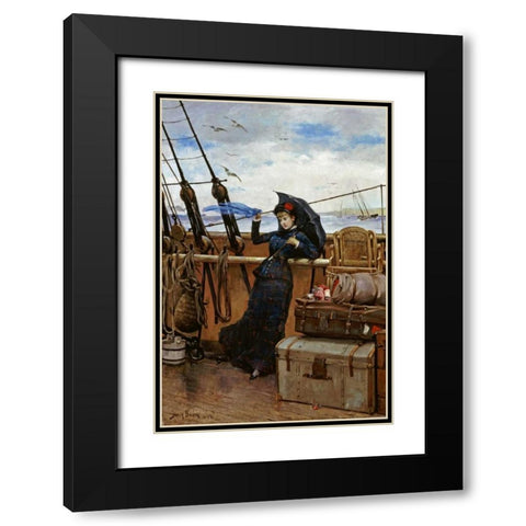 The Departure Black Modern Wood Framed Art Print with Double Matting by Bacon, Henry