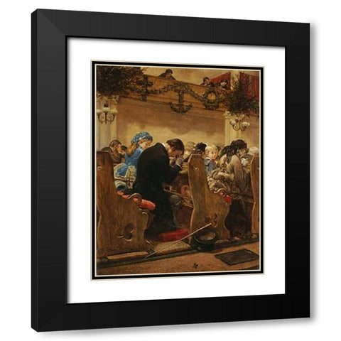Museumistmas Prayers Black Modern Wood Framed Art Print with Double Matting by Bacon, Henry