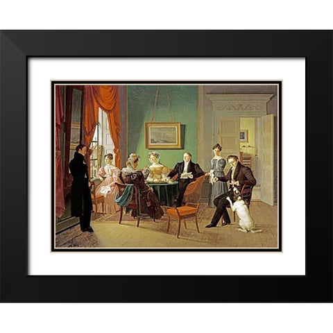 A Portrait of The SMuseumam Family Black Modern Wood Framed Art Print with Double Matting by Baerentzen, Emilius