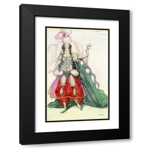 Costume Design For Scheherazade Black Modern Wood Framed Art Print with Double Matting by Bakst, Leon