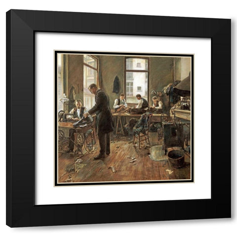 The Tailors Black Modern Wood Framed Art Print with Double Matting by Bartholomee, Leon
