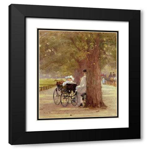 A Rest In The Row Black Modern Wood Framed Art Print with Double Matting by Bartom, Rose Maynard