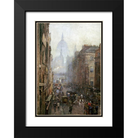 Fleet Street Black Modern Wood Framed Art Print with Double Matting by Bartom, Rose Maynard
