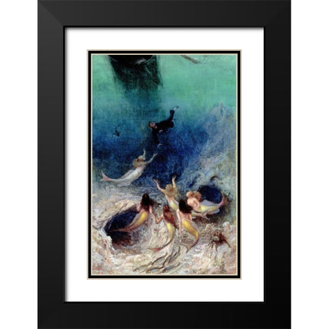 A Sailors Delight Black Modern Wood Framed Art Print with Double Matting by Beard, William Holbrook