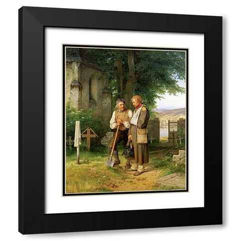 The Homecoming Black Modern Wood Framed Art Print with Double Matting by Becker, Jacob