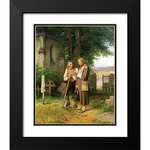 The Homecoming Black Modern Wood Framed Art Print with Double Matting by Becker, Jacob