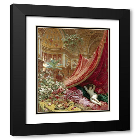 Decadence Black Modern Wood Framed Art Print with Double Matting by Beraud, Louis