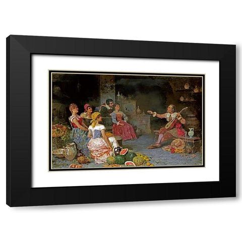 The Serenade Black Modern Wood Framed Art Print with Double Matting by Bergamini, Francesco