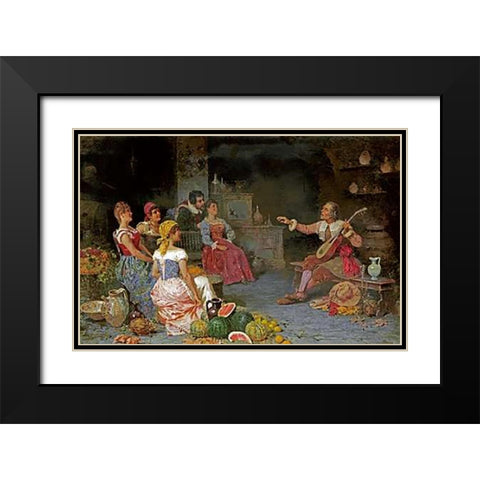 The Serenade Black Modern Wood Framed Art Print with Double Matting by Bergamini, Francesco