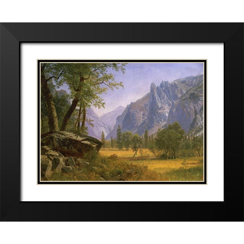 Yosemite Valley Black Modern Wood Framed Art Print with Double Matting by Bierstadt, Albert