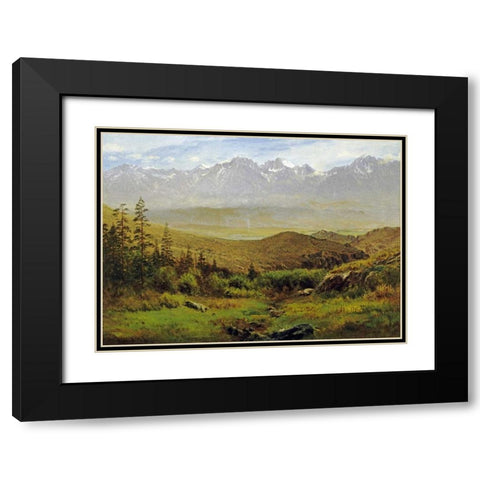 In The Foothills of The Rockies Black Modern Wood Framed Art Print with Double Matting by Bierstadt, Albert