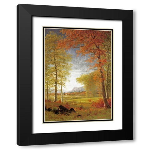 Autumn In America, Oneida County, New York Black Modern Wood Framed Art Print with Double Matting by Bierstadt, Albert