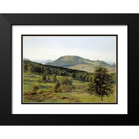 Landscape - Hill and Dale Black Modern Wood Framed Art Print with Double Matting by Bierstadt, Albert