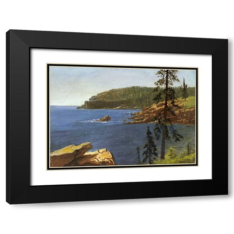 California Coast Black Modern Wood Framed Art Print with Double Matting by Bierstadt, Albert