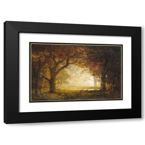 Forest Sunrise Black Modern Wood Framed Art Print with Double Matting by Bierstadt, Albert