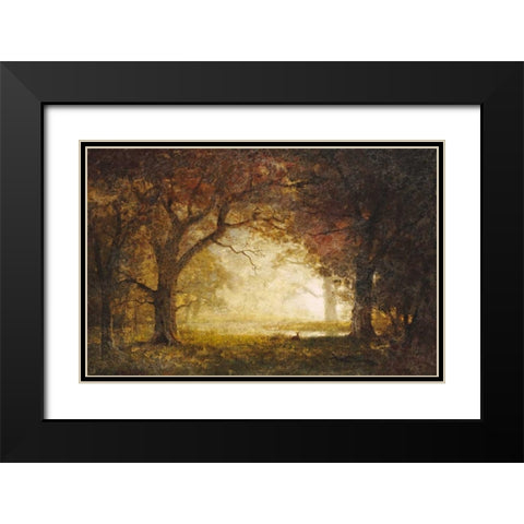 Forest Sunrise Black Modern Wood Framed Art Print with Double Matting by Bierstadt, Albert