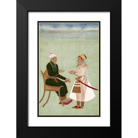 Portrait of Marharja Jai Singh Black Modern Wood Framed Art Print with Double Matting by Bikaner, Ustad Murad