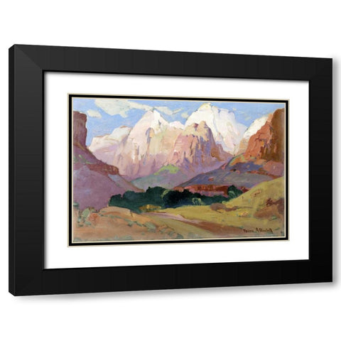 Grand Tetons Black Modern Wood Framed Art Print with Double Matting by Bischoff, Franz