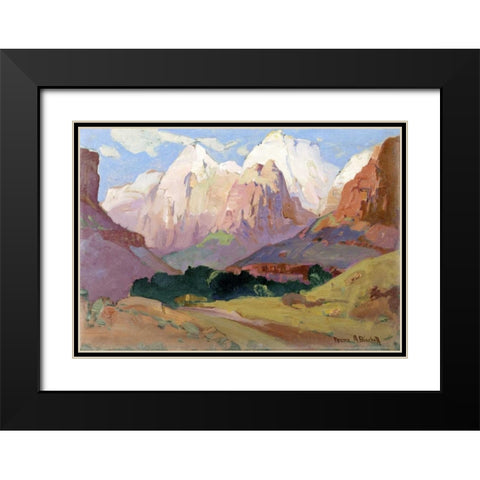 Grand Tetons Black Modern Wood Framed Art Print with Double Matting by Bischoff, Franz