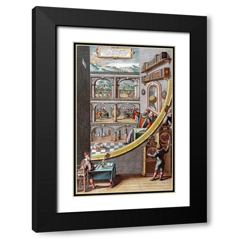 Astronomer Tycho Brahe Black Modern Wood Framed Art Print with Double Matting by Blaeu, Johannes