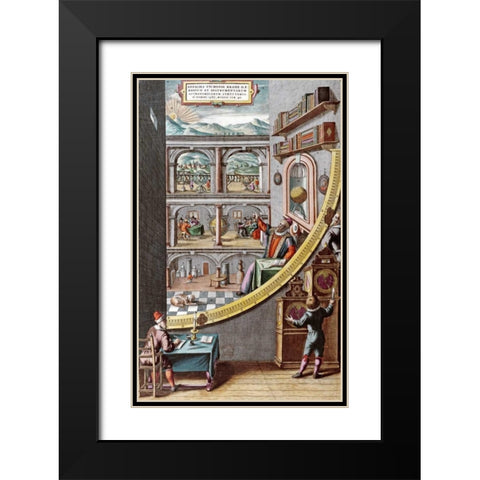 Astronomer Tycho Brahe Black Modern Wood Framed Art Print with Double Matting by Blaeu, Johannes