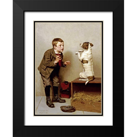 Dont Move Black Modern Wood Framed Art Print with Double Matting by Brown, John George