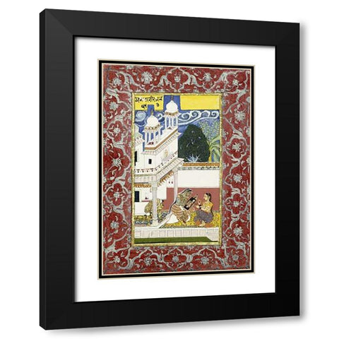 Dhanasri Ragini Black Modern Wood Framed Art Print with Double Matting by Bundi