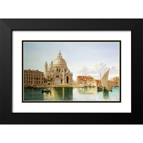 The Santa Maria Della Salute, Venice Black Modern Wood Framed Art Print with Double Matting by Burnett, William Hickling