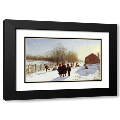 Schools Out Black Modern Wood Framed Art Print with Double Matting by Carr, Samuel S.