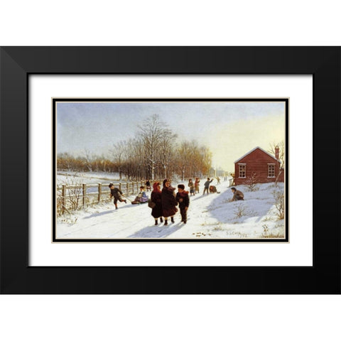 Schools Out Black Modern Wood Framed Art Print with Double Matting by Carr, Samuel S.