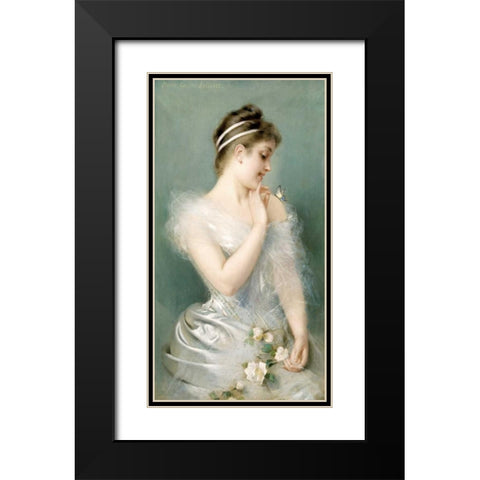 The Butterfly Black Modern Wood Framed Art Print with Double Matting by Carrier-Belleuse, Pierre