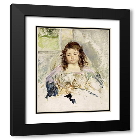 Sketch For Francois Black Modern Wood Framed Art Print with Double Matting by Cassatt, Mary