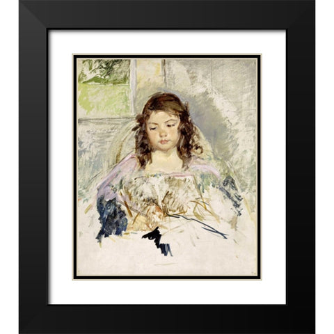 Sketch For Francois Black Modern Wood Framed Art Print with Double Matting by Cassatt, Mary