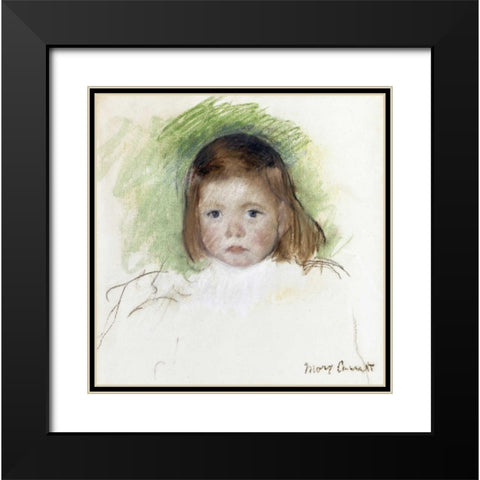 Portrait of Ellen Mary Cassatt Black Modern Wood Framed Art Print with Double Matting by Cassatt, Mary