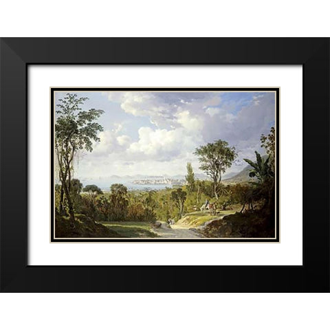 Vista General De Panama Black Modern Wood Framed Art Print with Double Matting by Charton, Ernest