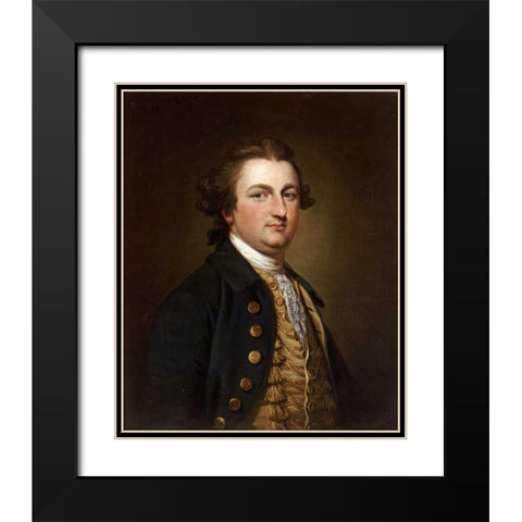 Portrait of a Gentleman Black Modern Wood Framed Art Print with Double Matting by Cotes, Francis