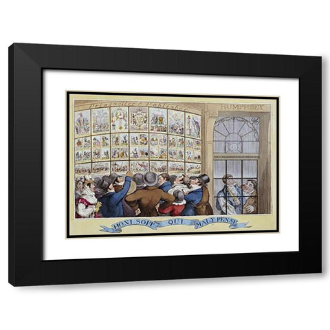 The Attorney-Generals Charges Against The Late Queen Black Modern Wood Framed Art Print with Double Matting by Cruikshank, George