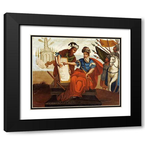 The Lighthouse of Alexandria. The Wonders of The Ancient World Black Modern Wood Framed Art Print with Double Matting by School, Cuzco