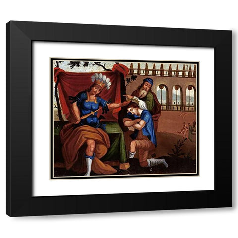 The Temple of Jupiter at Olympia. The Wonders of The Ancient World Black Modern Wood Framed Art Print with Double Matting by School, Cuzco