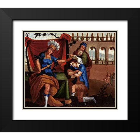 The Temple of Jupiter at Olympia. The Wonders of The Ancient World Black Modern Wood Framed Art Print with Double Matting by School, Cuzco