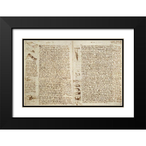The Codex Hammer Black Modern Wood Framed Art Print with Double Matting by Da Vinci, Leonardo