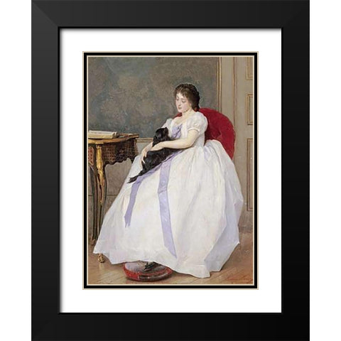 The Confidante Black Modern Wood Framed Art Print with Double Matting by De Jonghe, Gustave
