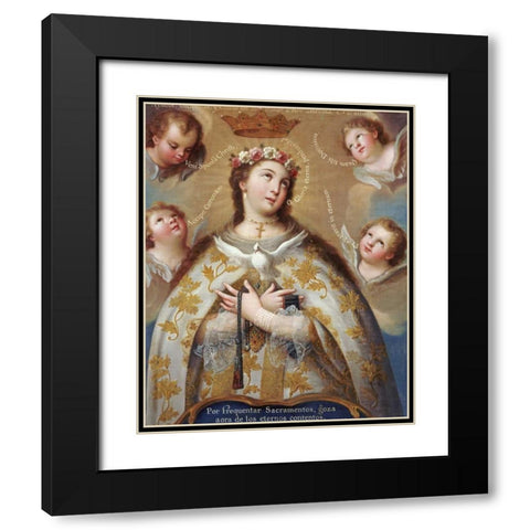 Coronation of The Virgin Black Modern Wood Framed Art Print with Double Matting by De Paez, Jose