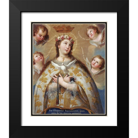 Coronation of The Virgin Black Modern Wood Framed Art Print with Double Matting by De Paez, Jose