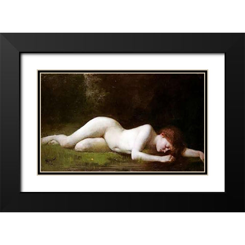 Biblis Changing Into a Fountain Black Modern Wood Framed Art Print with Double Matting by De Pujol, Abel