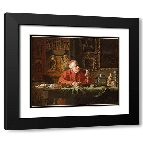 The Cardinals Treasures Black Modern Wood Framed Art Print with Double Matting by Eldridge, E.C