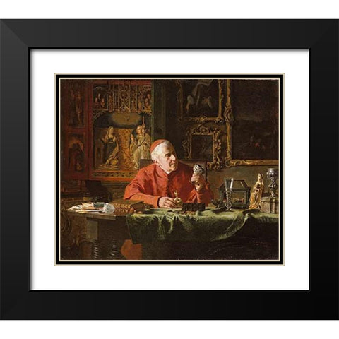The Cardinals Treasures Black Modern Wood Framed Art Print with Double Matting by Eldridge, E.C