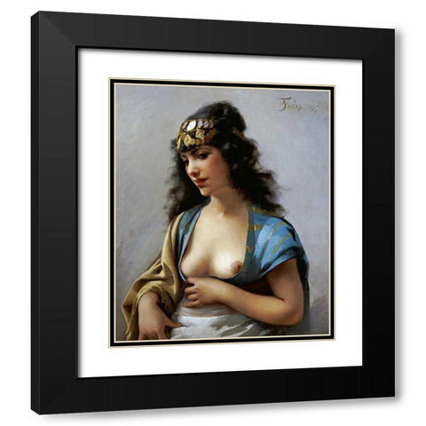An Eastern Beauty Black Modern Wood Framed Art Print with Double Matting by Falero, Luis Riccardo