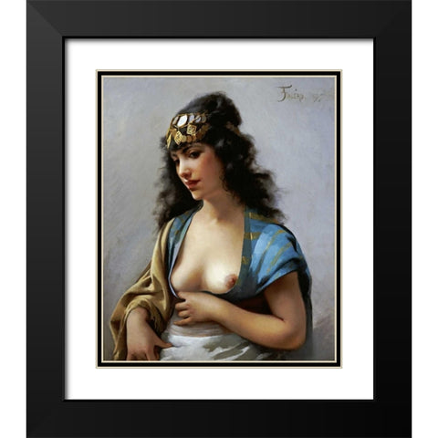 An Eastern Beauty Black Modern Wood Framed Art Print with Double Matting by Falero, Luis Riccardo